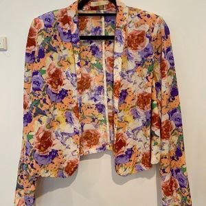 80s style floral lightweight blazer